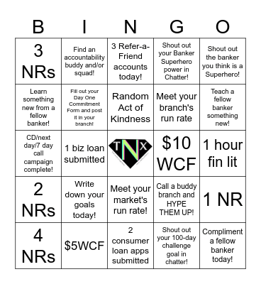 Day One Mentality ⚡ SuperBanker Bingo Card