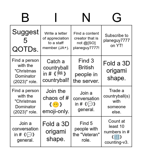 Card 2 Bingo Card