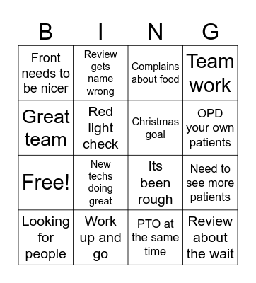 Office meeting bingo Card