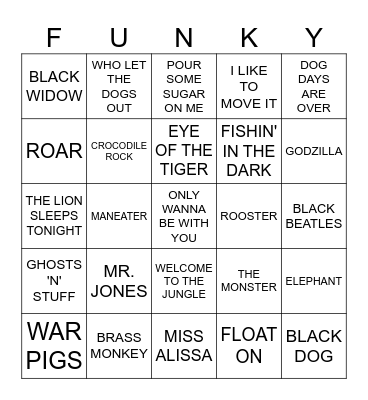 PAW-TY ANIMALS Bingo Card