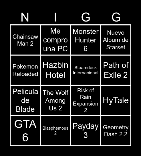 Cosas que salen antes que Silksong. Bingo Card