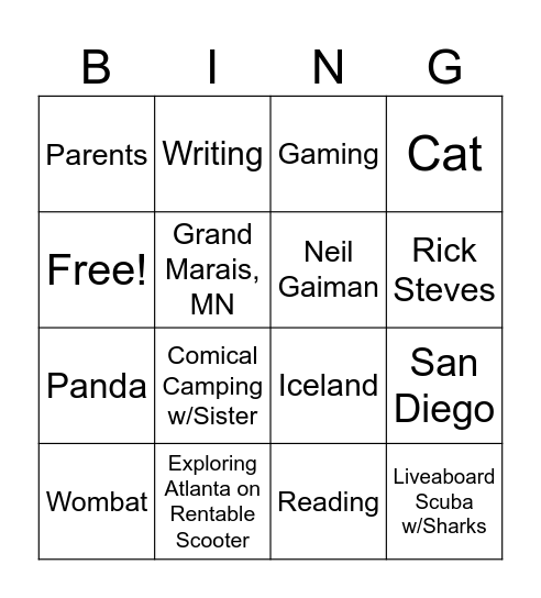 Tech Pubs Workshop Bingo Card