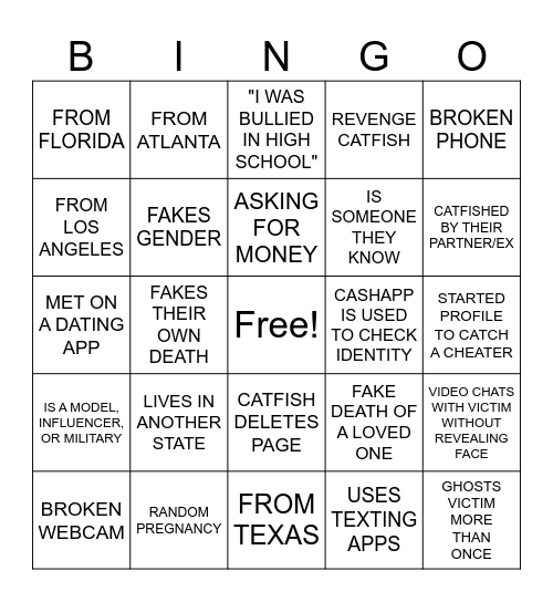 CATFISH BINGO v3 Bingo Card