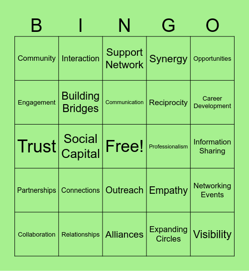 Networking BINGO Card