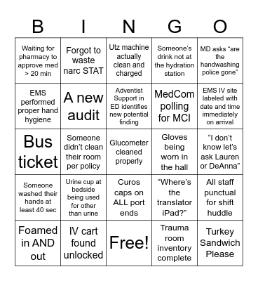 Mostly CDPH Bingo Card