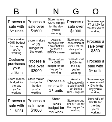 SIR. BINGO Card