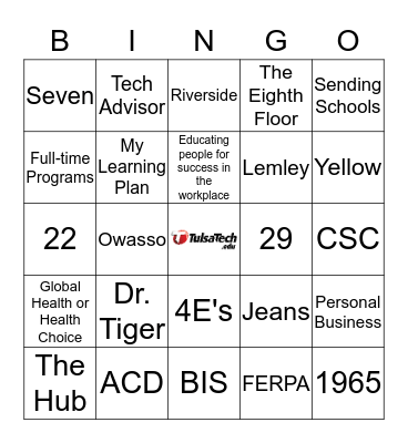 New Employee Orientation Bingo Card