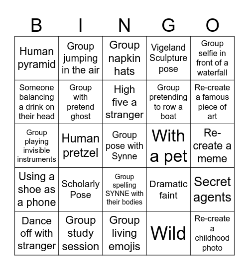 Photo Bingo Card