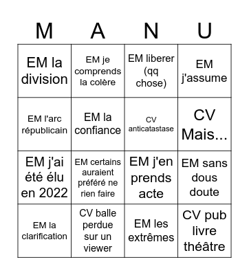12/06 BINGO MAQUEREAUX Bingo Card