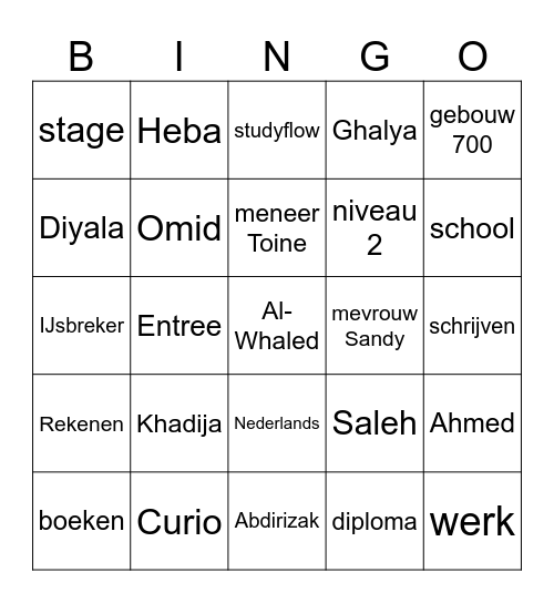 Jaarafsluiting Bingo Card