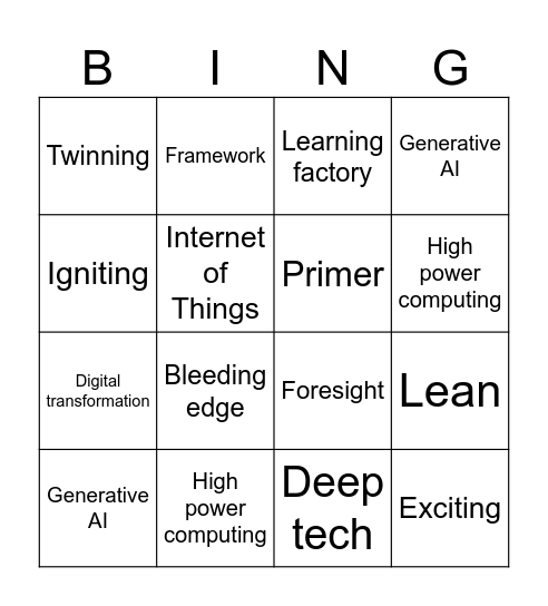 Exec Bullshit Bing Bingo Card