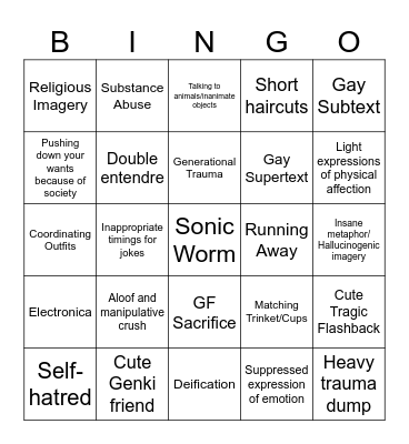 Toxic Yuri Bingo Card