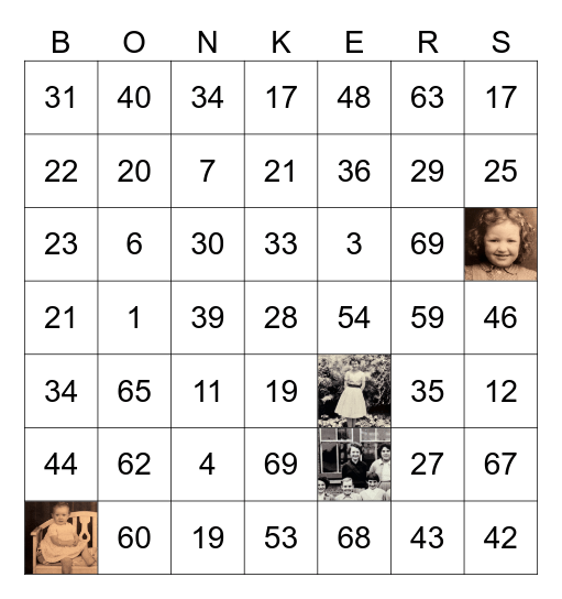 Maureens Birthday Bingo Card