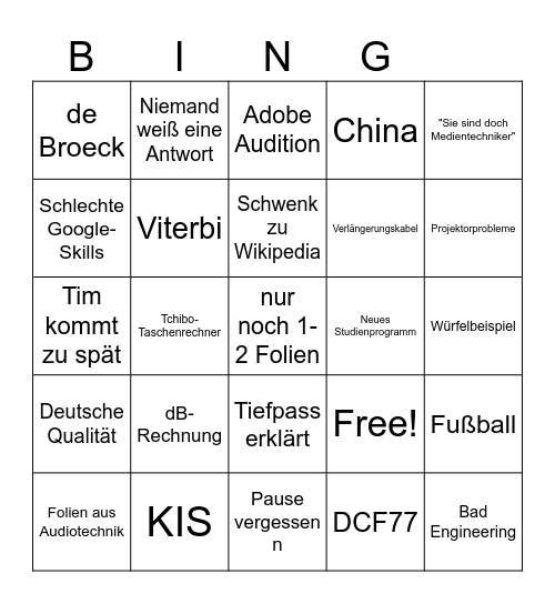 WiCom-Bingo Card