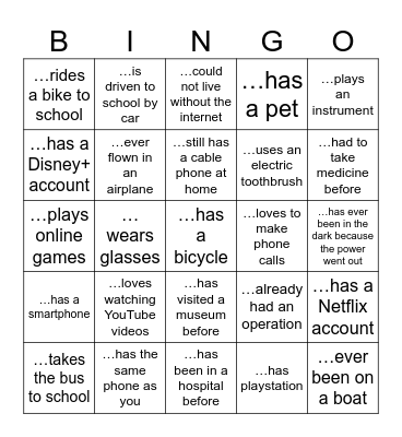 Find someone who… Bingo Card