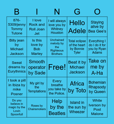MUSICAL  BINGO Card