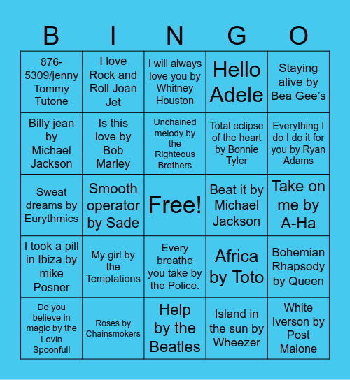 MUSICAL  BINGO Card