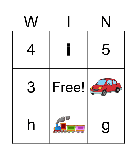 Transport Bingo Card