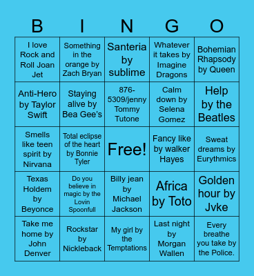 MUSICAL  BINGO Card