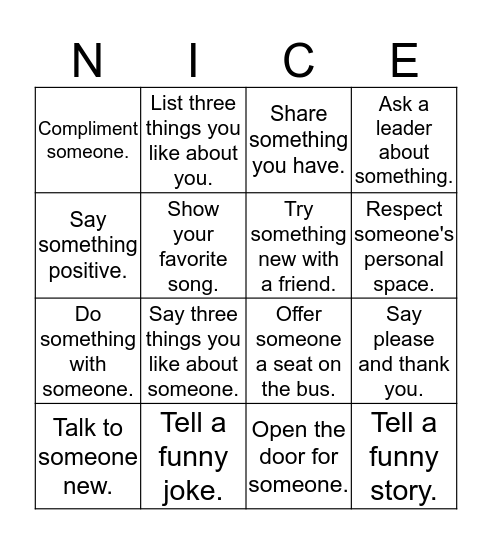 Affirmation Bingo  Bingo Card