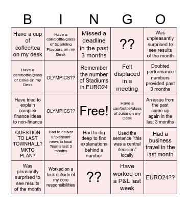 Europe Finance Bingo Card
