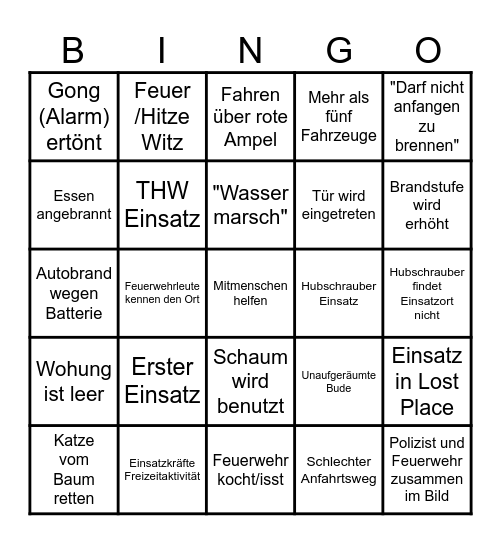 Feuer & Flame Bingo Card