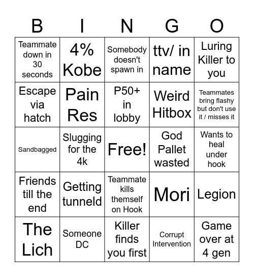 Survivor Bingo Card