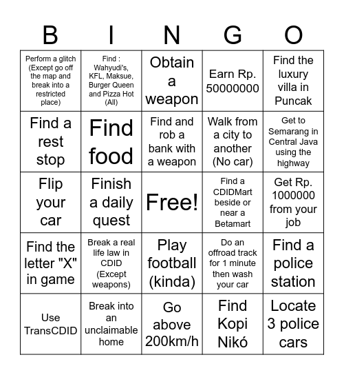 CDID Bingo! Bingo Card