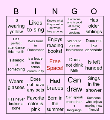 GET TO KNOW HER BINGO Card