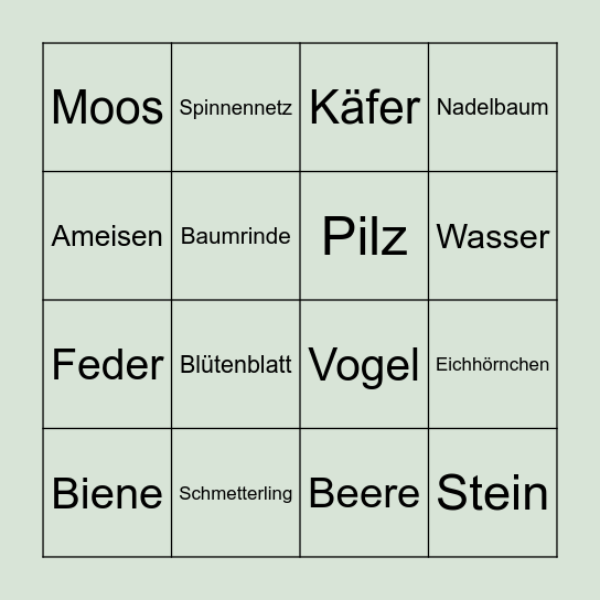 NATURBINGO Card