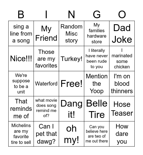 Mattism Bingo Card