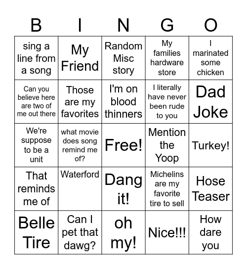 Mattism Bingo Card