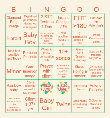 JUNE SONOGO Bingo Card
