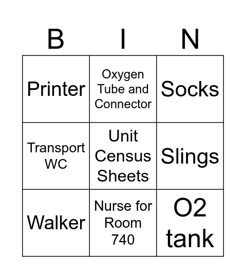 ACE Orientation Bingo Card