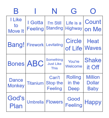 NAME THAT TUNE BINGO Card