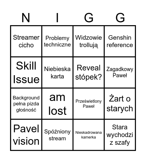 PrzePaweł Bingo Card