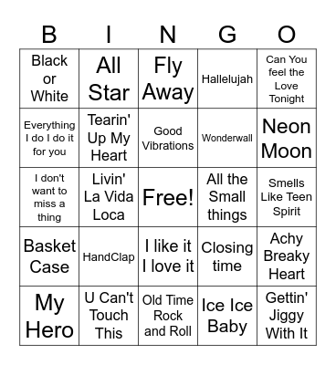 Music Dance Dance Dance Bingo Card
