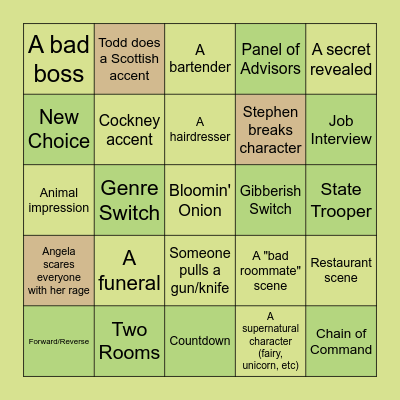 First Draft Bingo! Bingo Card