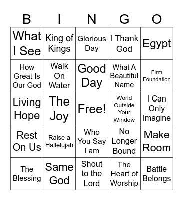 The GTVAs Music Bingo Card