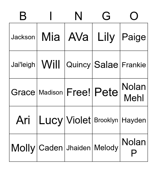 Period 3 Bingo Card