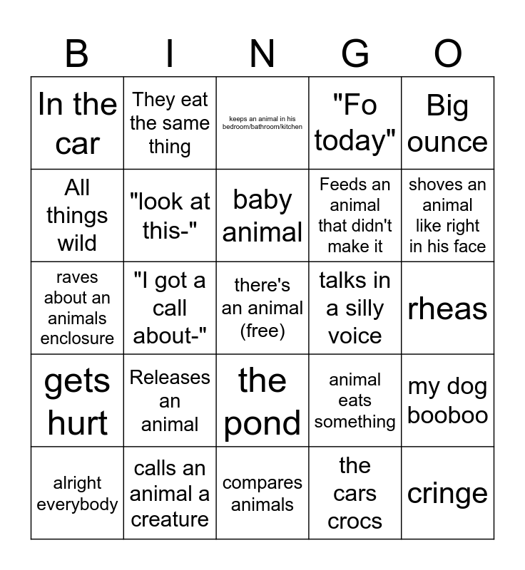 urban rescue ranch bingo Card