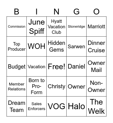 Games Day Bingo Card