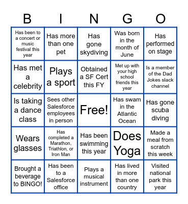 CSG Services Strategy & Operations BINGO Card