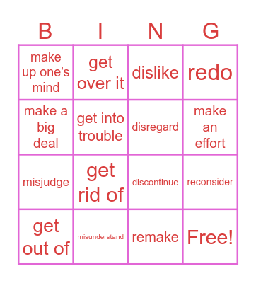 Valentine's bingo Card