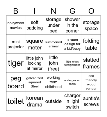 Little John Bingo Card