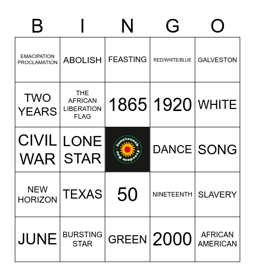 JUNETEENTH BINGO Card