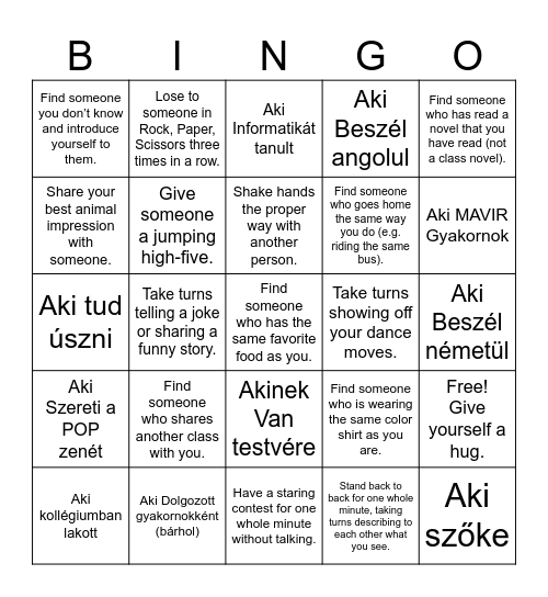 Interactive Human Bingo Card