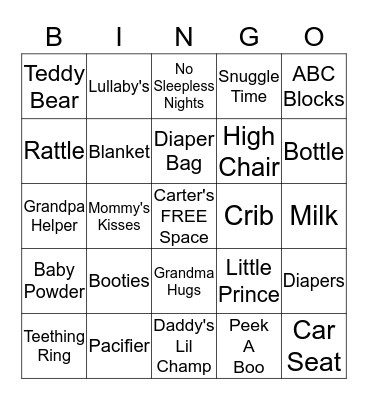 Carter James Muldrow Bingo Card