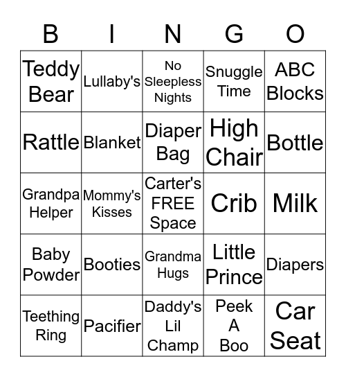 Carter James Muldrow Bingo Card