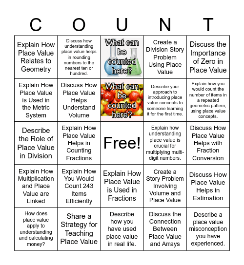 Counting Collections Bingo Card